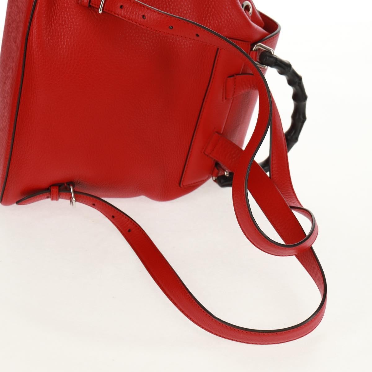 Gucci Bamboo Tassel Leather Red Leather Backpack Bag (Pre-Owned)