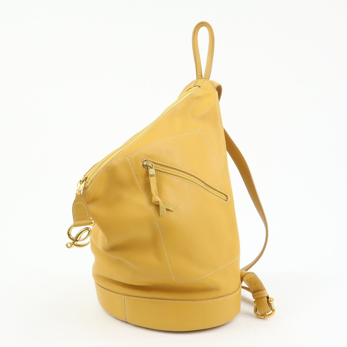 Loewe Anton Leather Yellow Leather Backpack Bag (Pre-Owned)