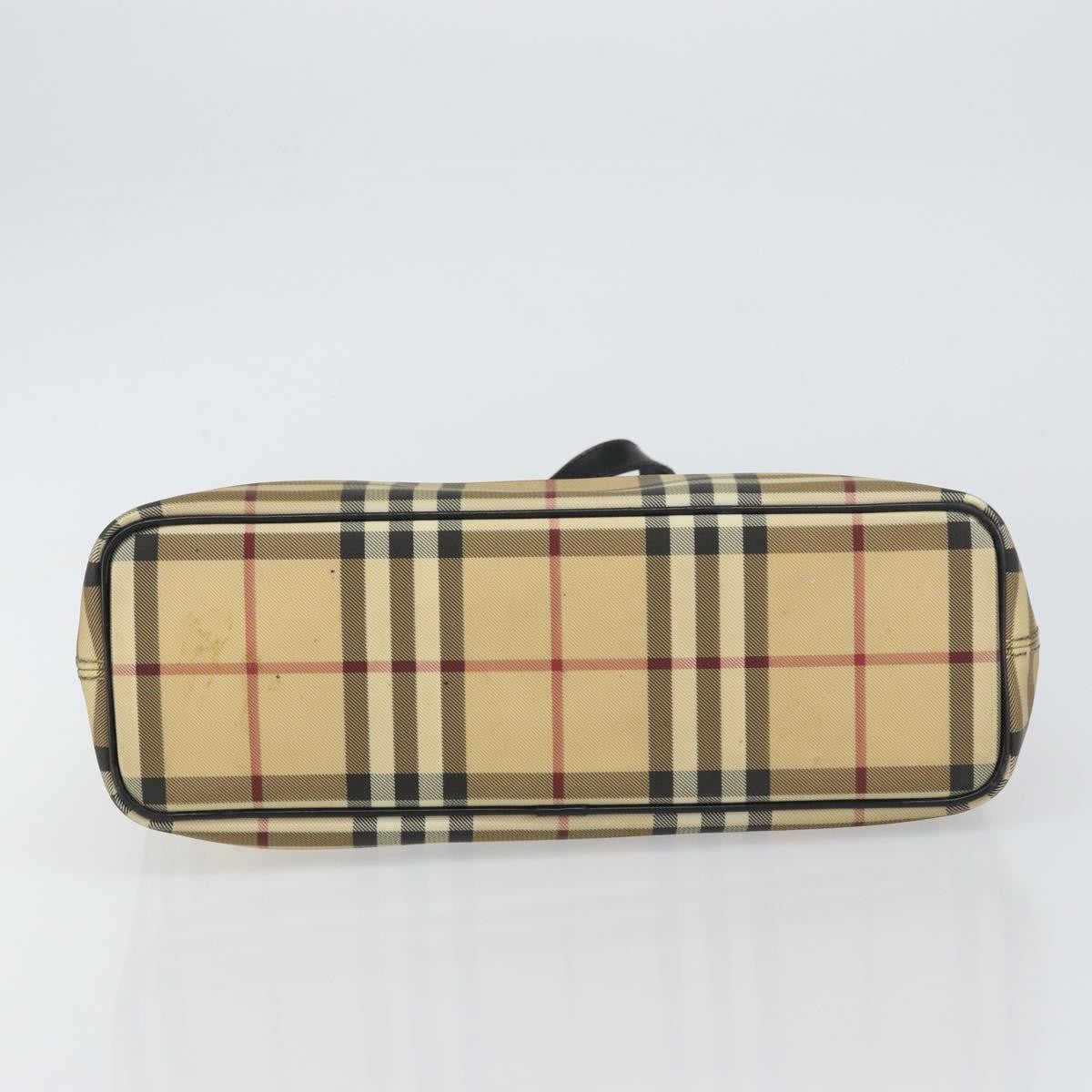 Burberry Nova Check Tote Canvas Check Pattern Beige Canvas Tote Bag Bag (Pre-Owned)