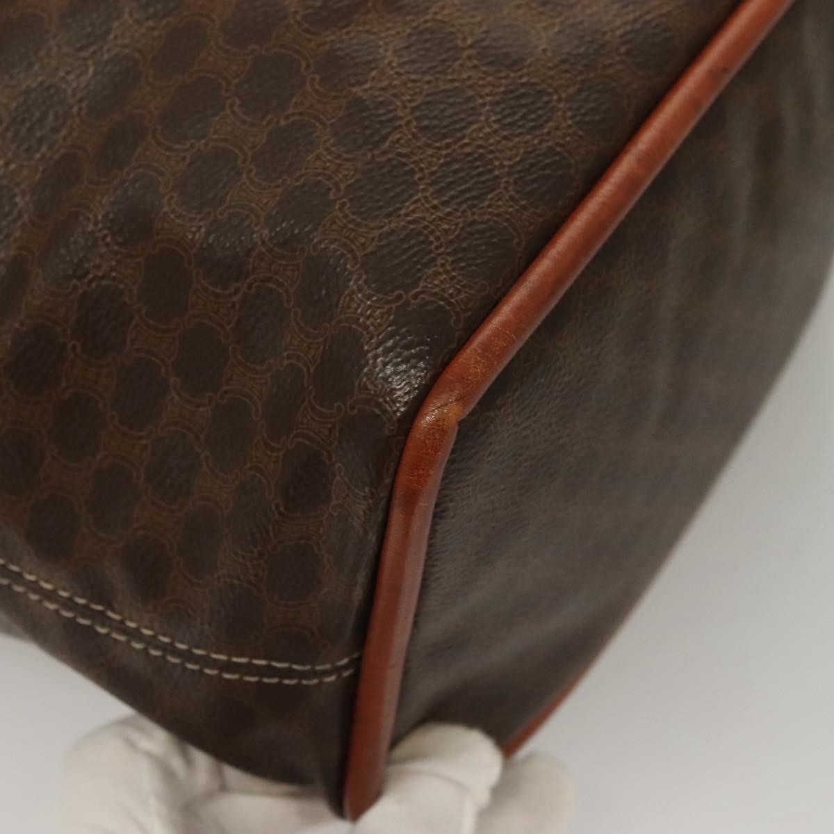 Celine Macadam Macadam With Leather Brown Canvas Handbag (Pre-Owned)