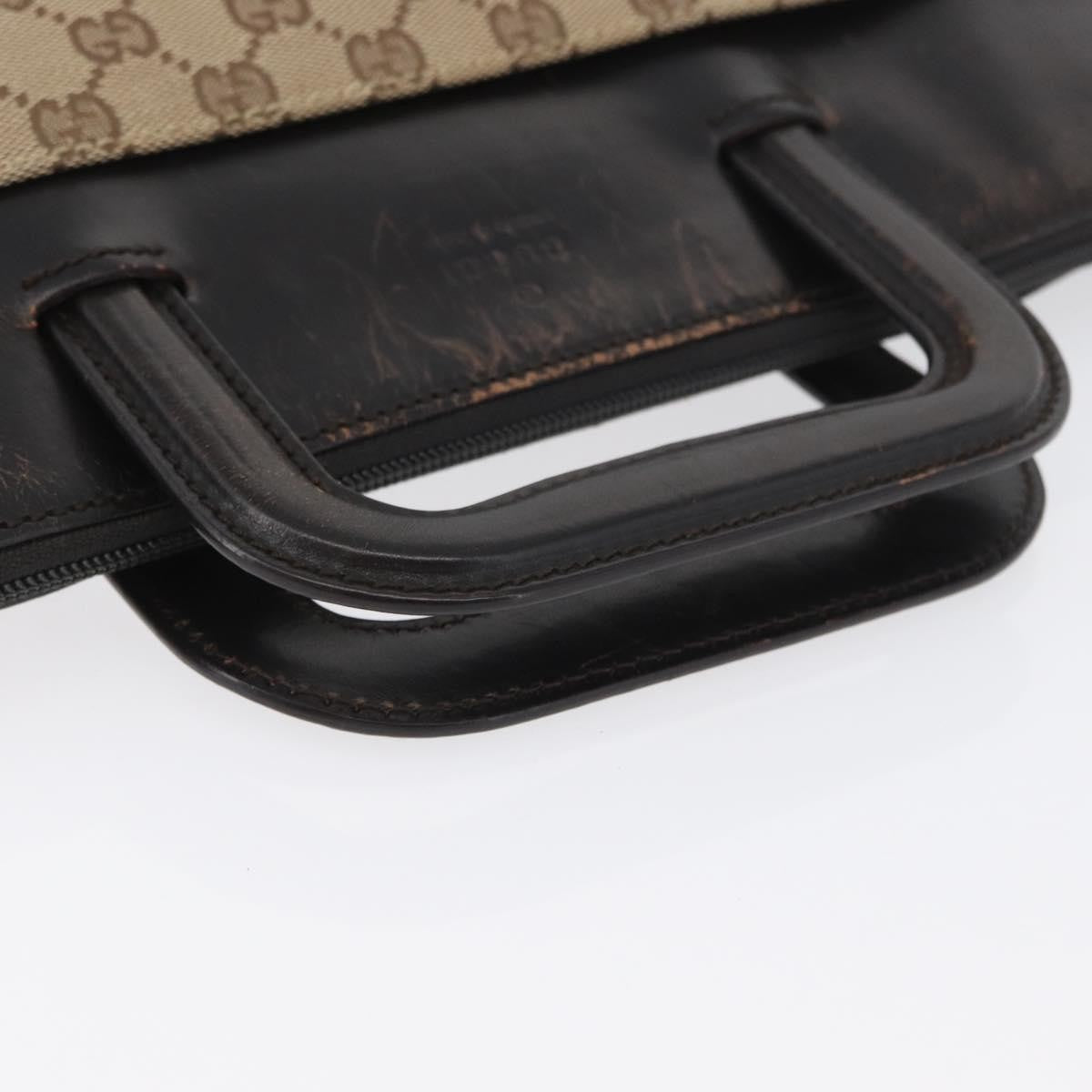Gucci Gg Canvas Canvas Beige Canvas Briefcase Bag (Pre-Owned)