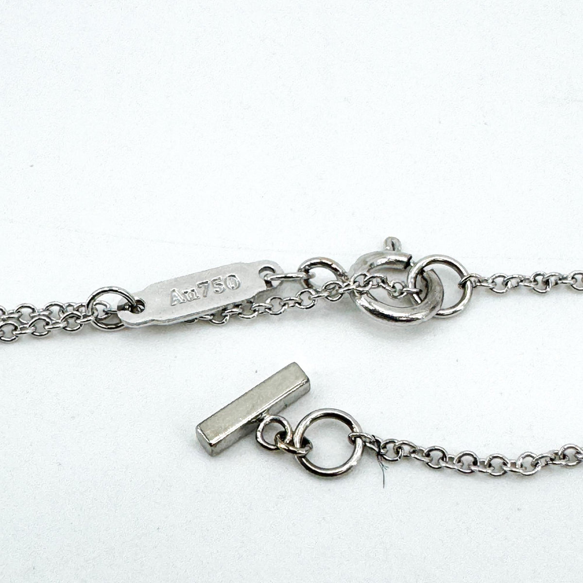 Tiffany & Co. T Smile Pendant 18K White Gold And Diamonds Silver White_Gold Necklace Jewelry (Pre-Owned)