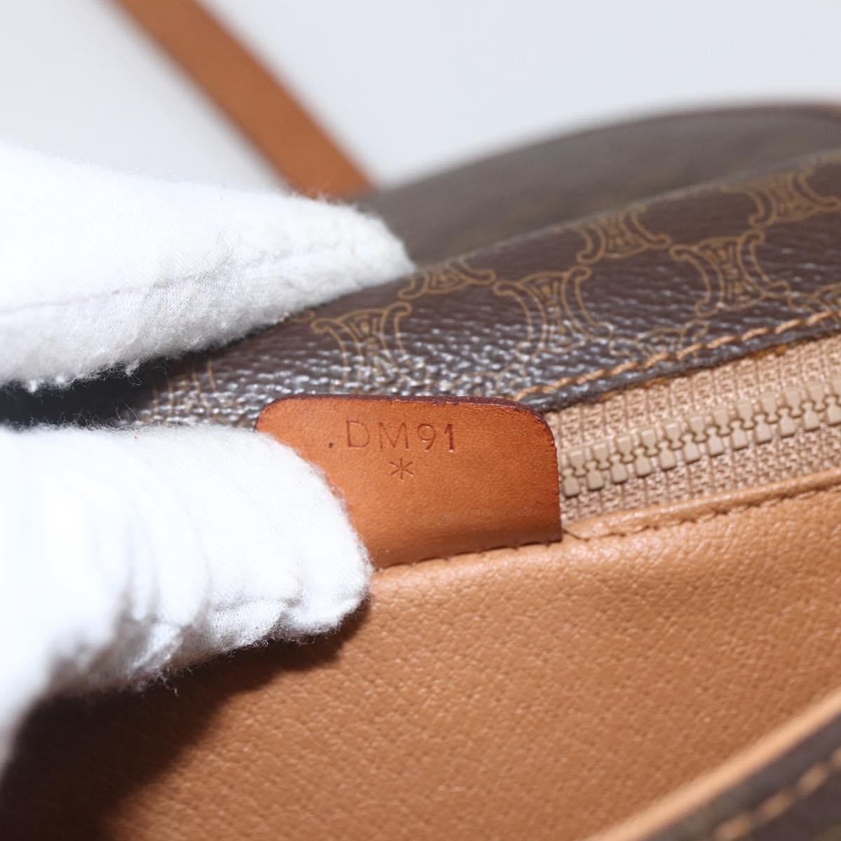 Celine Vintage Macadam Canvas And Leather Brown Canvas Shoulder Bag Bag (Pre-Owned)