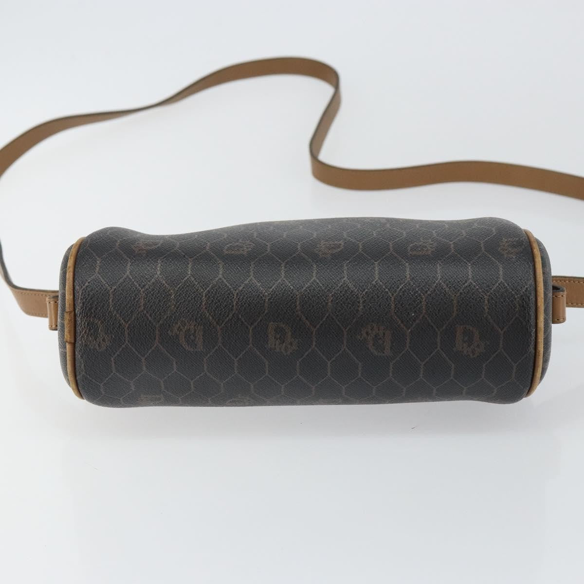 Christian Dior Vintage Honeycomb Zip Coated Canvas Black Canvas Shoulder Bag Bag (Pre-Owned)