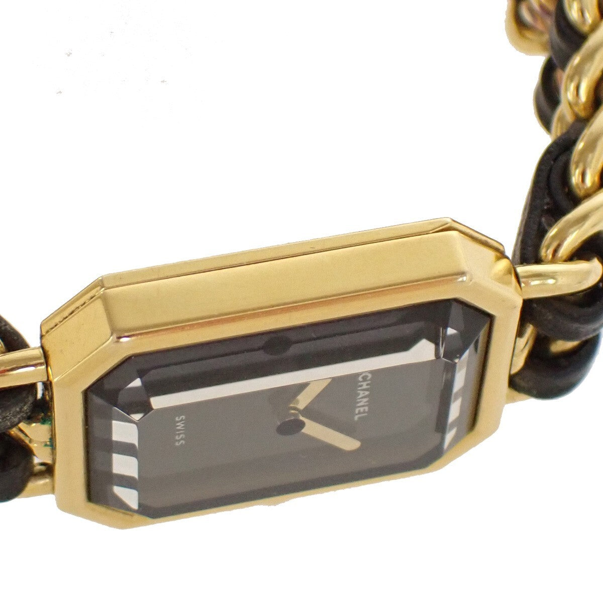 Chanel Premiere Rock Quartz Plated Metal And Leather Watch (Pre-Owned)