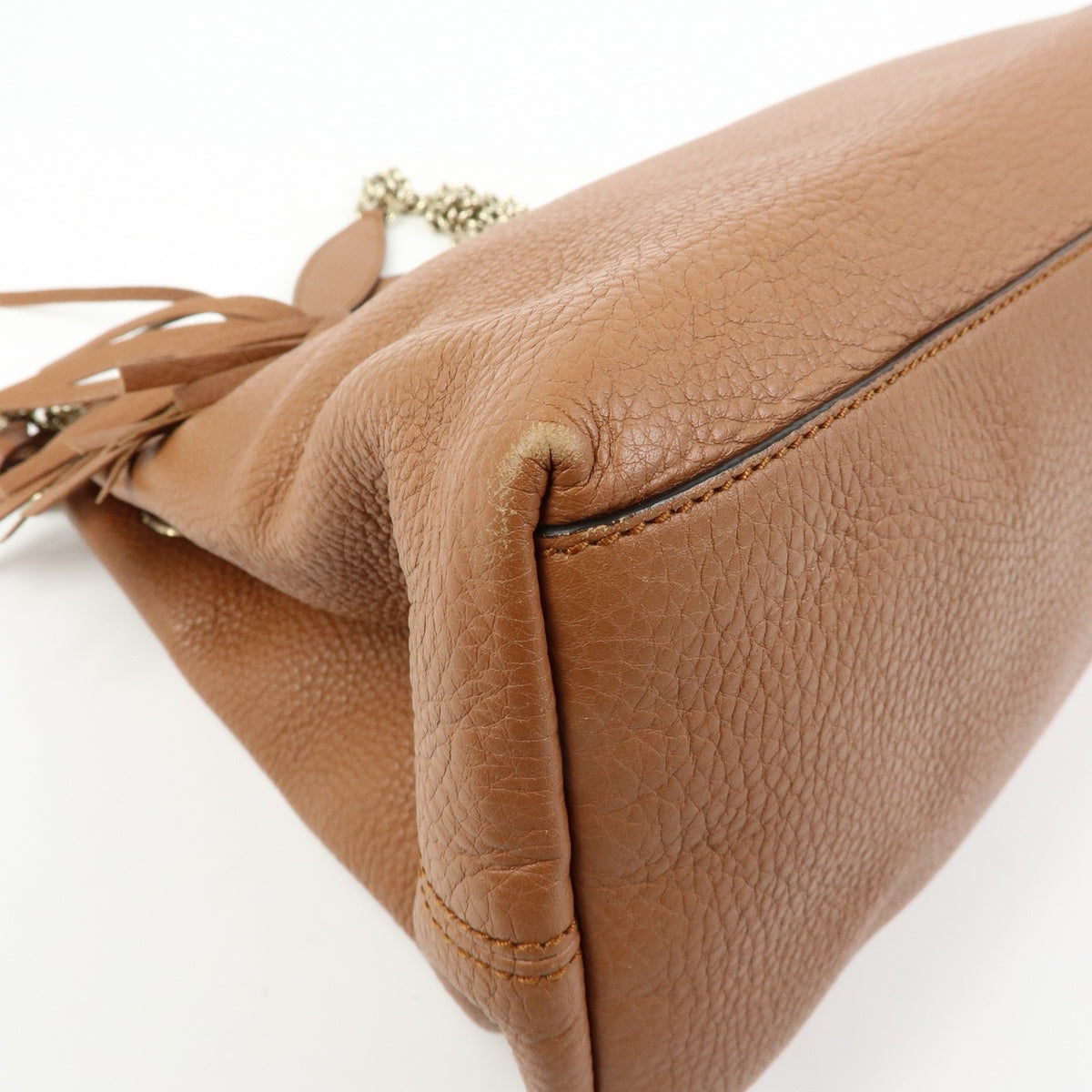 Gucci Soho Chain Strap Leather Brown Leather Shoulder Bag Bag (Pre-Owned)