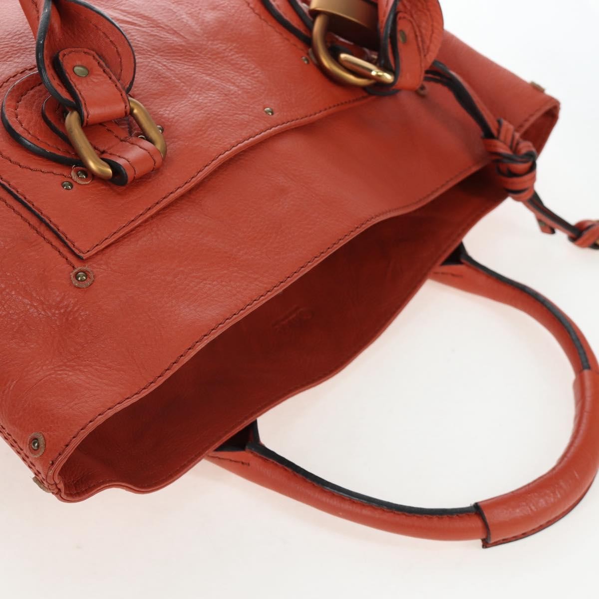Chloe Paddington Leather Orange Leather Tote Bag Bag (Pre-Owned)