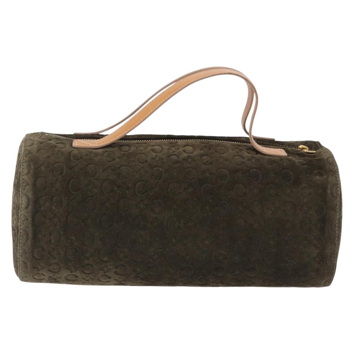 Celine C Macadam Suede And Leather Green Suede Handbag (Pre-Owned)