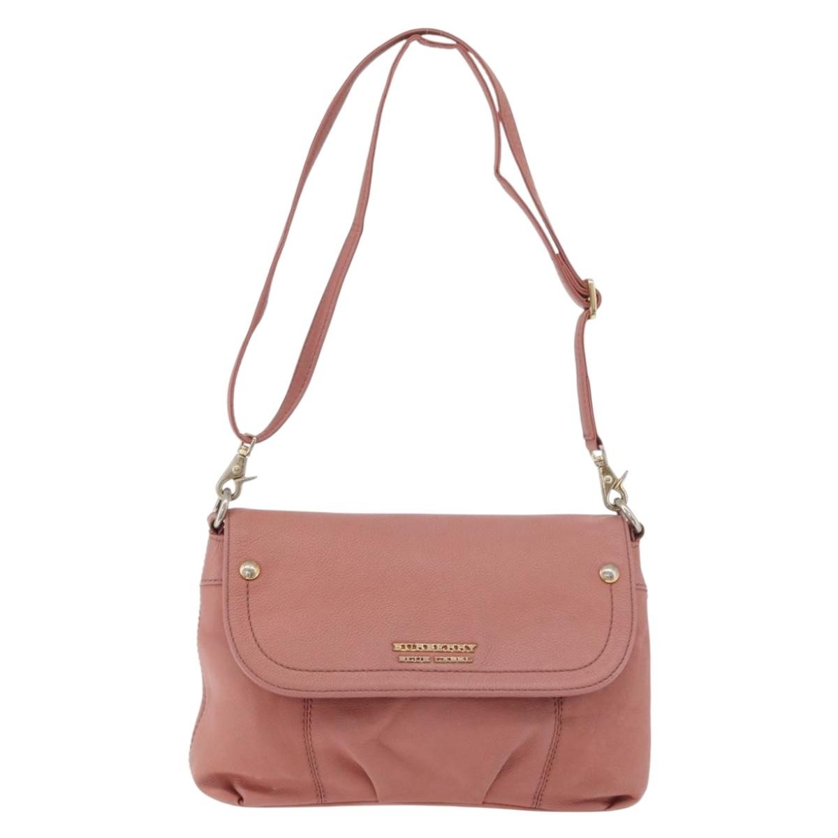 Burberry Blue Label Nylon Pink Leather Shoulder Bag Bag (Pre-Owned)