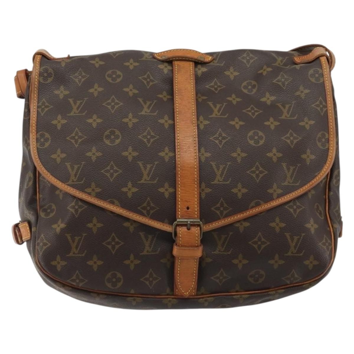 Louis Vuitton Saumur Monogram Canvas Brown Canvas Shoulder Bag Bag (Pre-Owned)