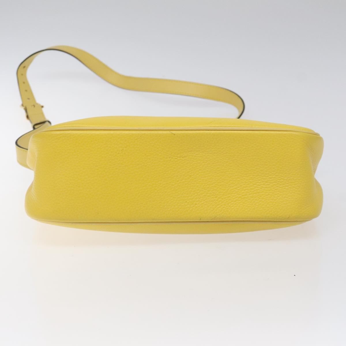 Celine Vintage Leather Yellow Leather Shoulder Bag Bag (Pre-Owned)