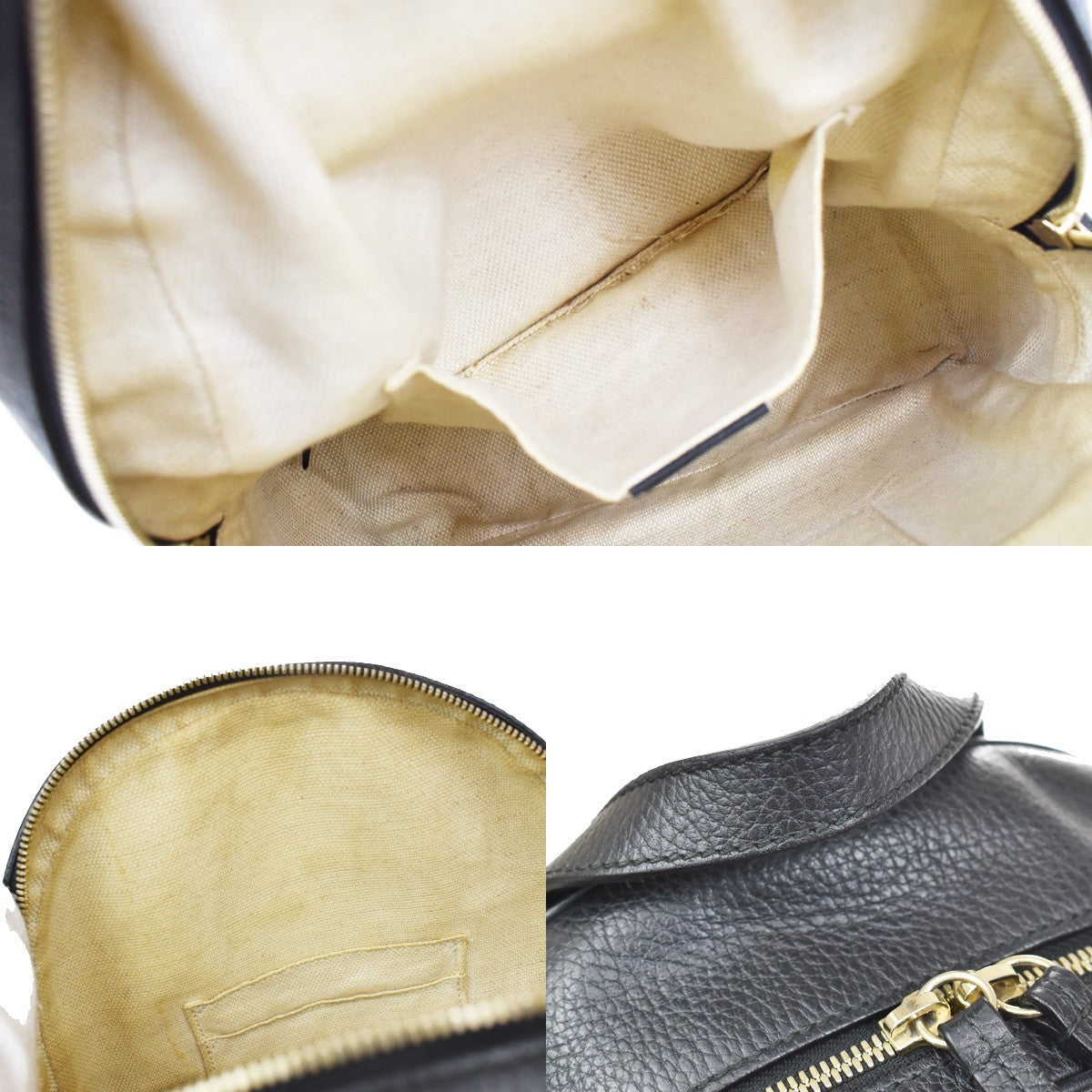 Gucci Soho Chain Leather Black Leather Backpack Bag (Pre-Owned)