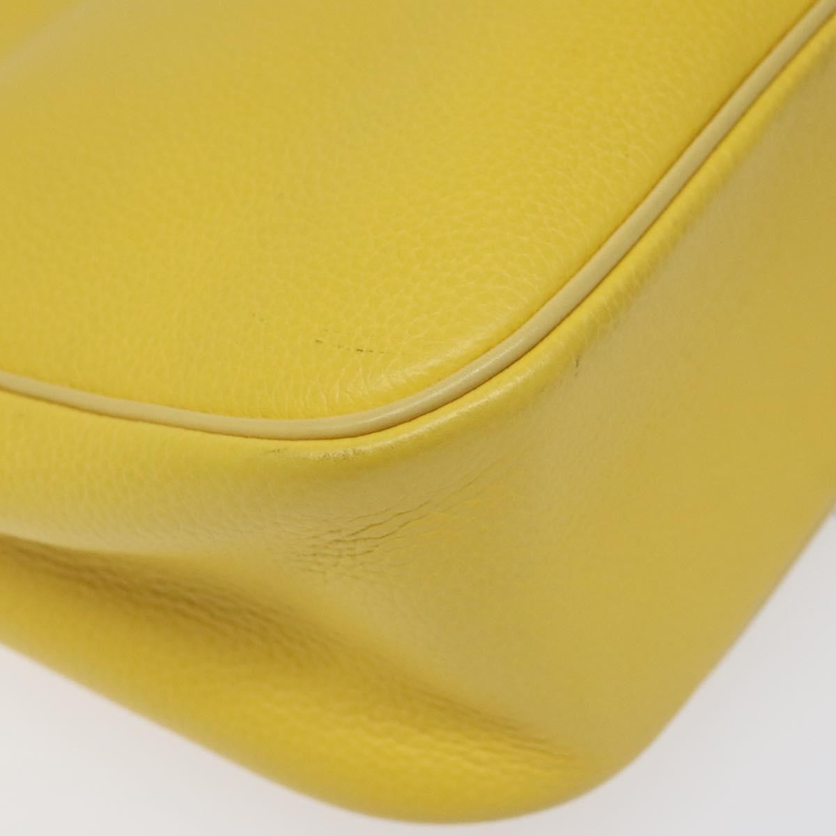 Celine Vintage Leather Yellow Leather Shoulder Bag Bag (Pre-Owned)