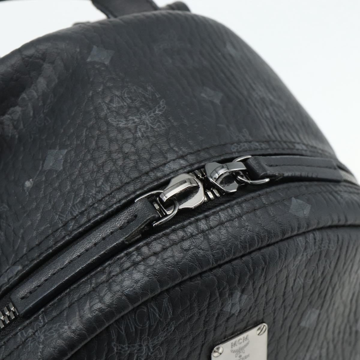 MCM Vintage Vicetos Leather Black Leather Backpack Bag (Pre-Owned)