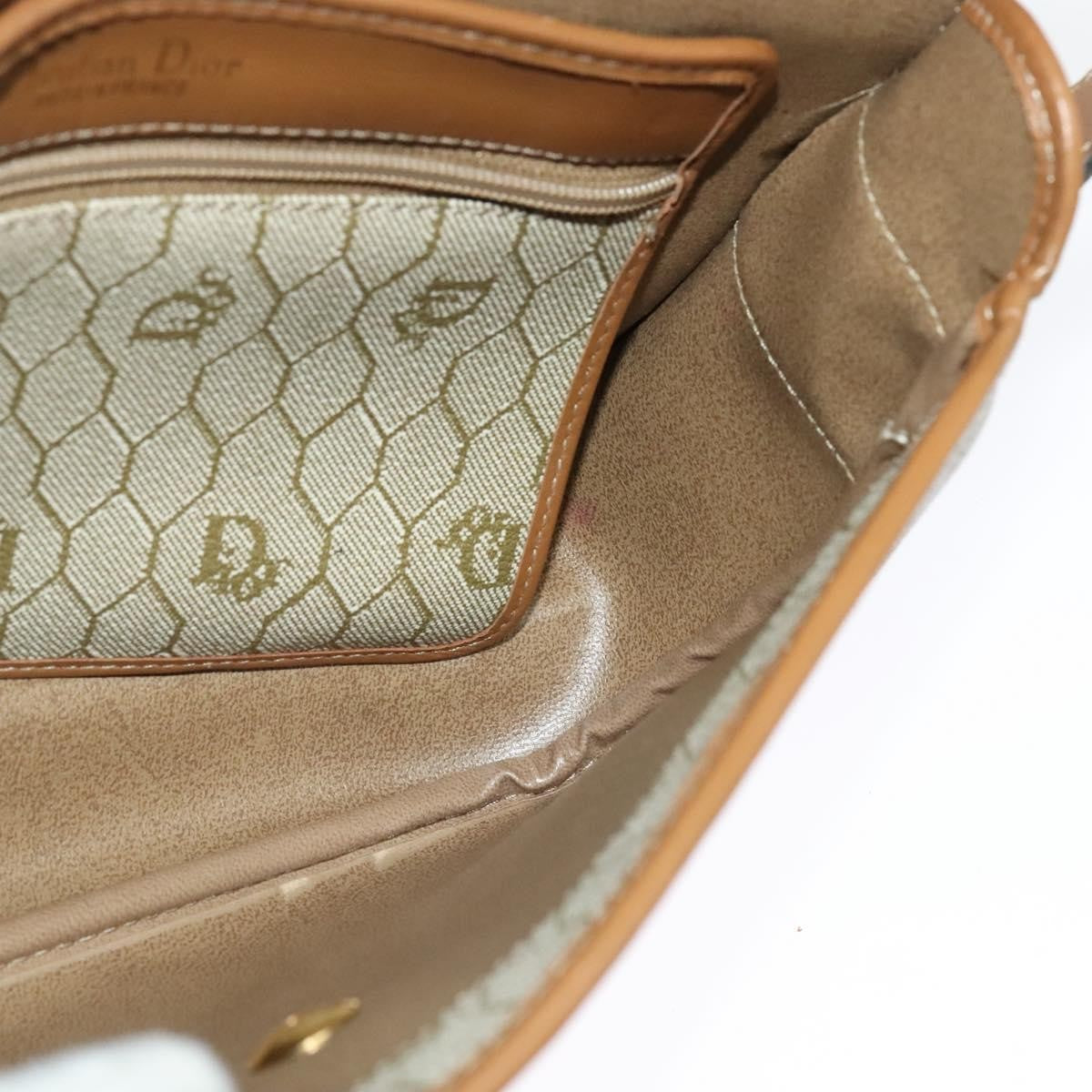 Christian Dior Vintage Honeycomb Canvas Beige Canvas Shoulder Bag Bag (Pre-Owned)