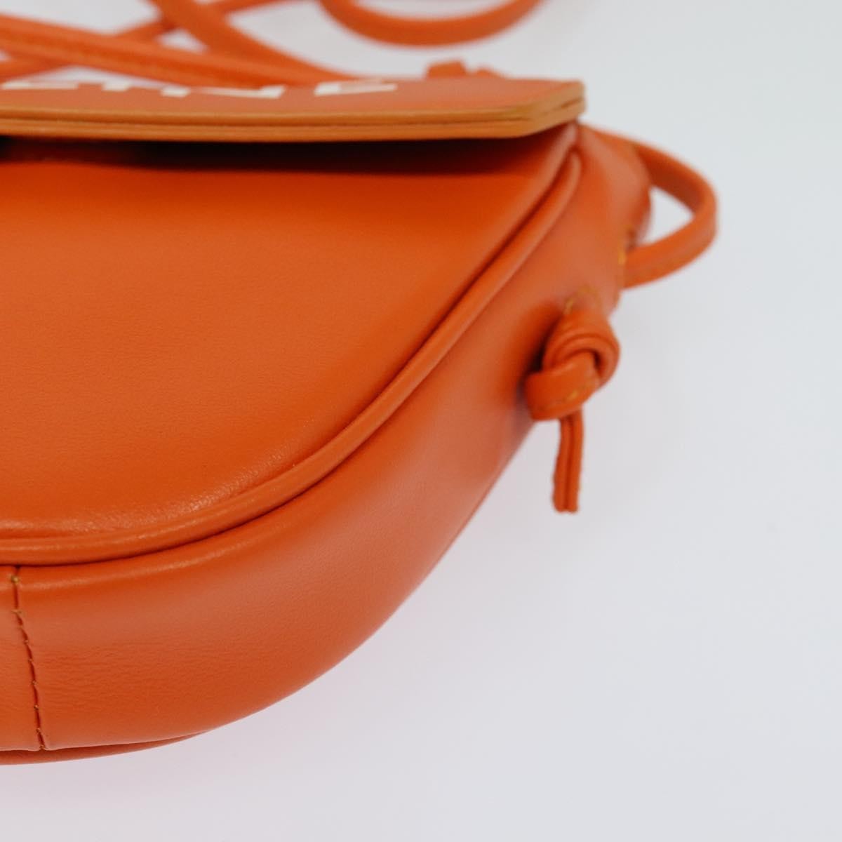 Celine Triangle Leather Orange Leather Shoulder Bag Bag (Pre-Owned)