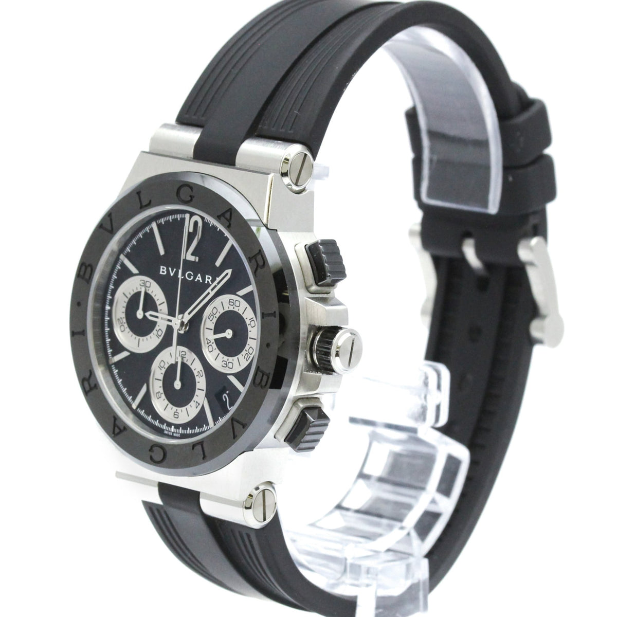 Bvlgari Diagono Chronograph Automatic Ceramic With Stainless Steel And Rubber Watch (Pre-Owned)