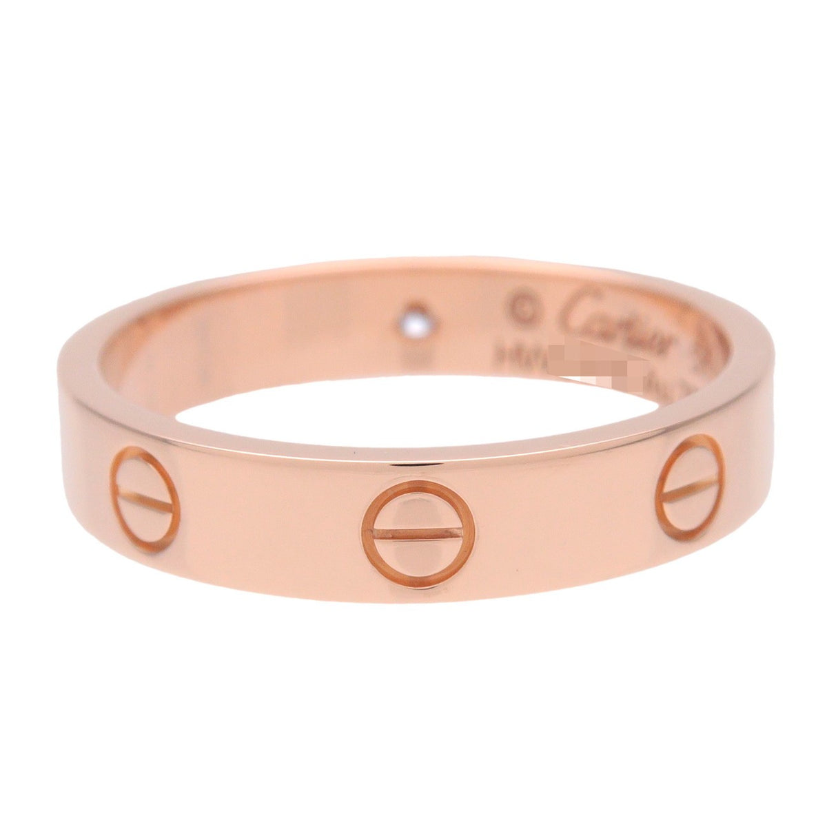 Cartier Love Wedding Band 1 Diamond 18K Rose Gold With Diamond Gold Rose_Gold Ring Jewelry (Pre-Owned)