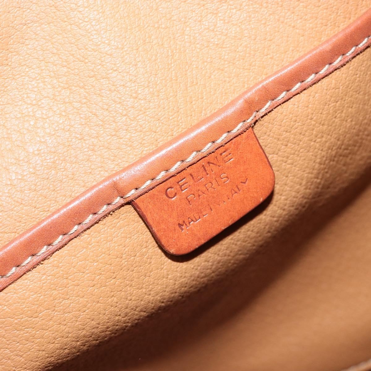 Celine Vintage Macadam Canvas And Leather Brown Canvas Backpack Bag (Pre-Owned)