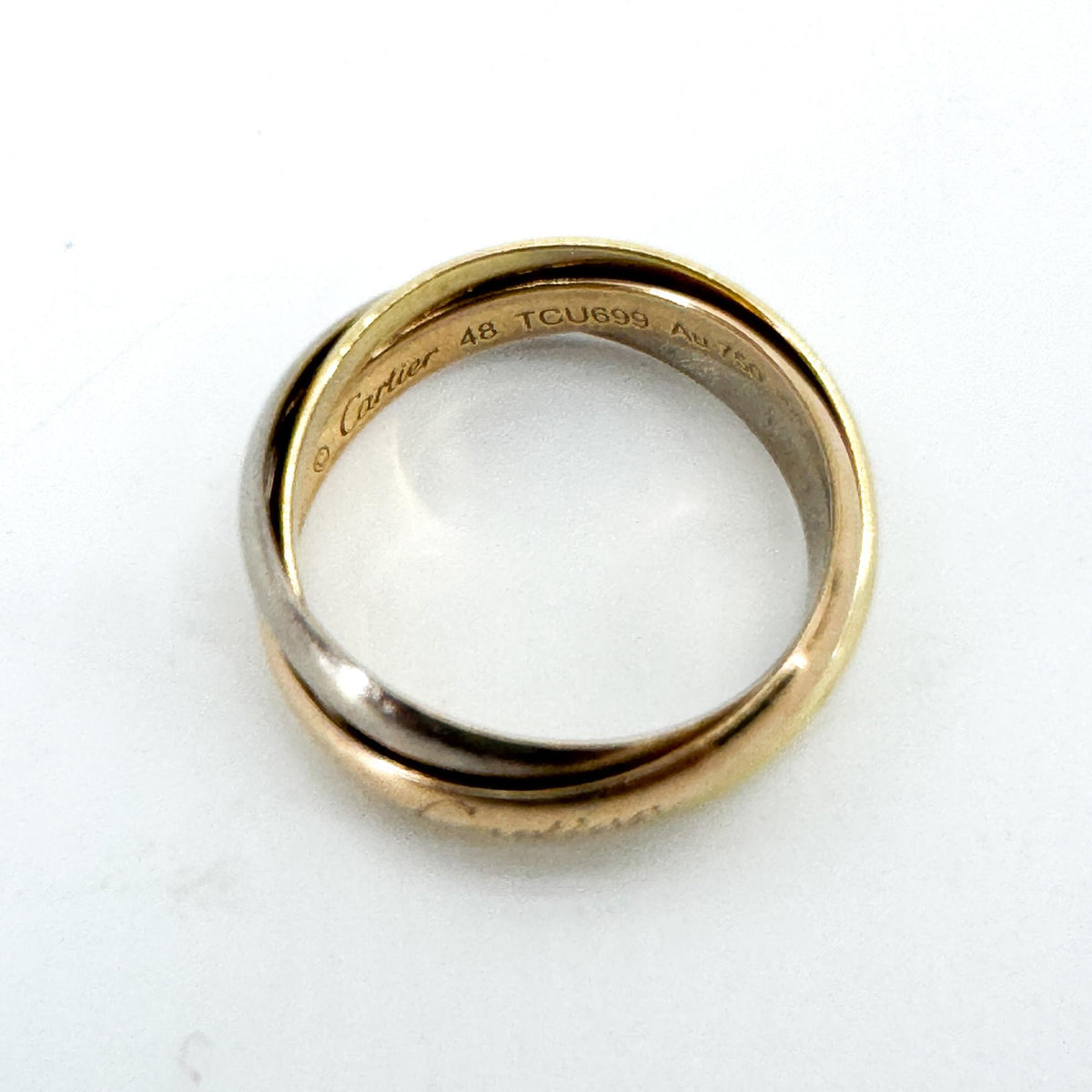 Cartier Trinity 18K Tricolor Gold Gold Gold Ring Jewelry (Pre-Owned)