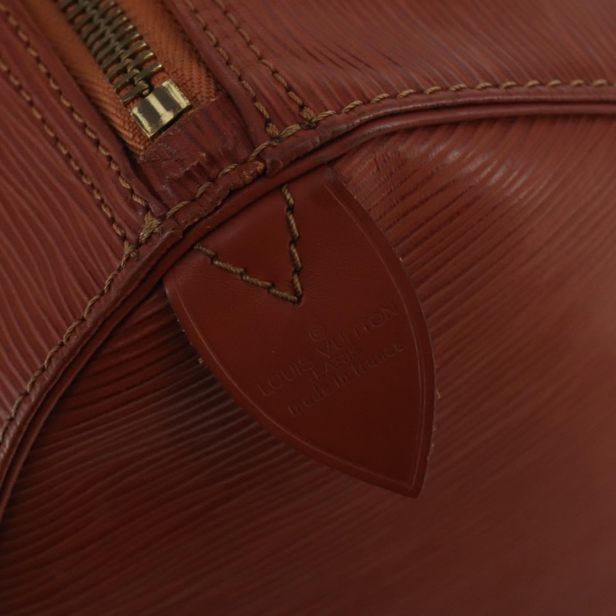 Louis Vuitton Keepall Bag Epi Leather Brown Leather Travel Bag Bag (Pre-Owned)