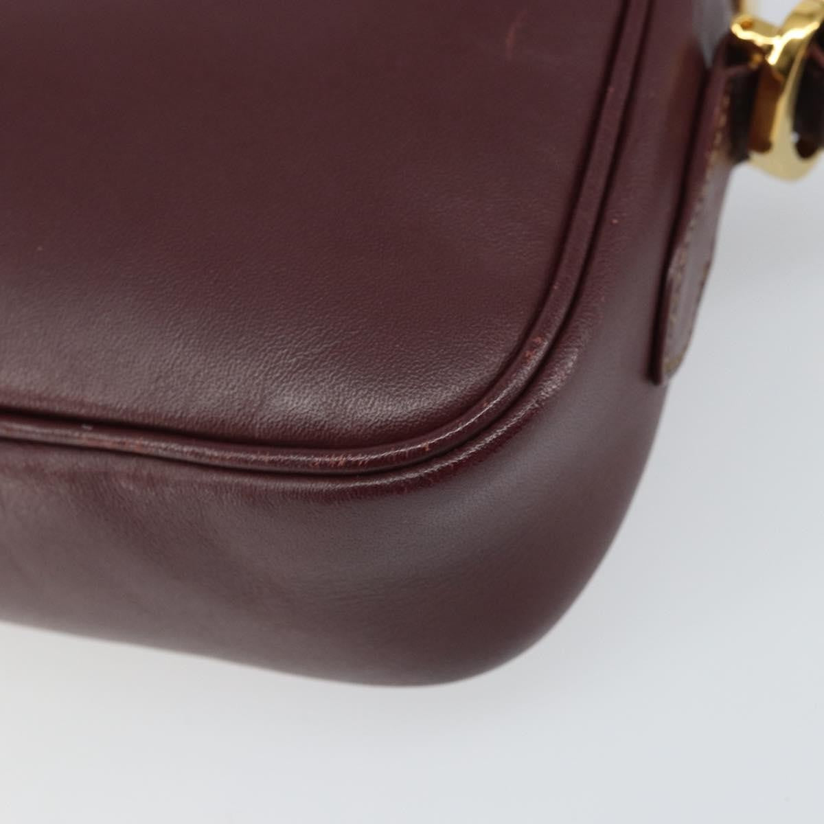 Cartier Must De Cartier Leather Burgundy Leather Shoulder Bag Bag (Pre-Owned)
