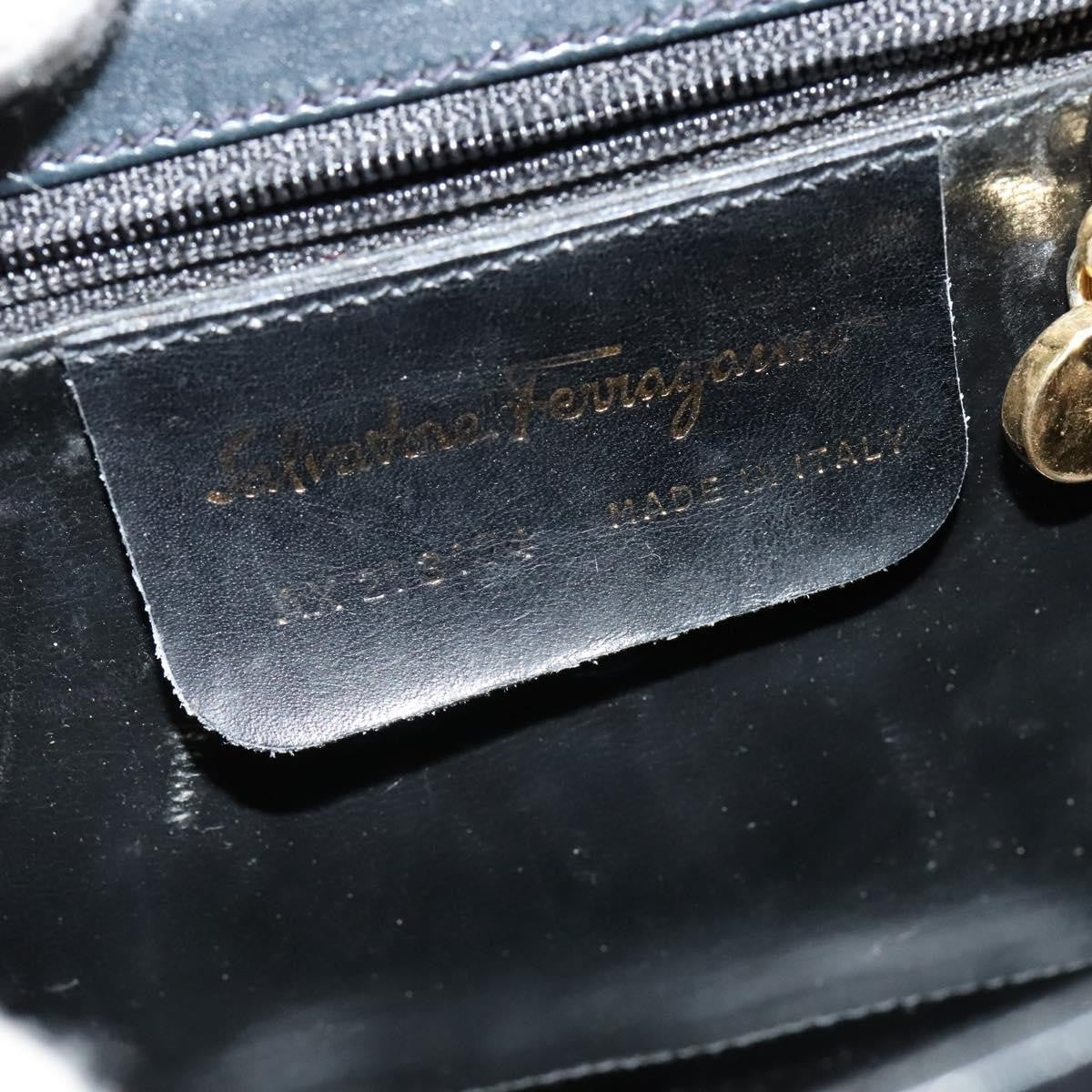 Salvatore Ferragamo Vintage Leather Navy Leather Handbag (Pre-Owned)