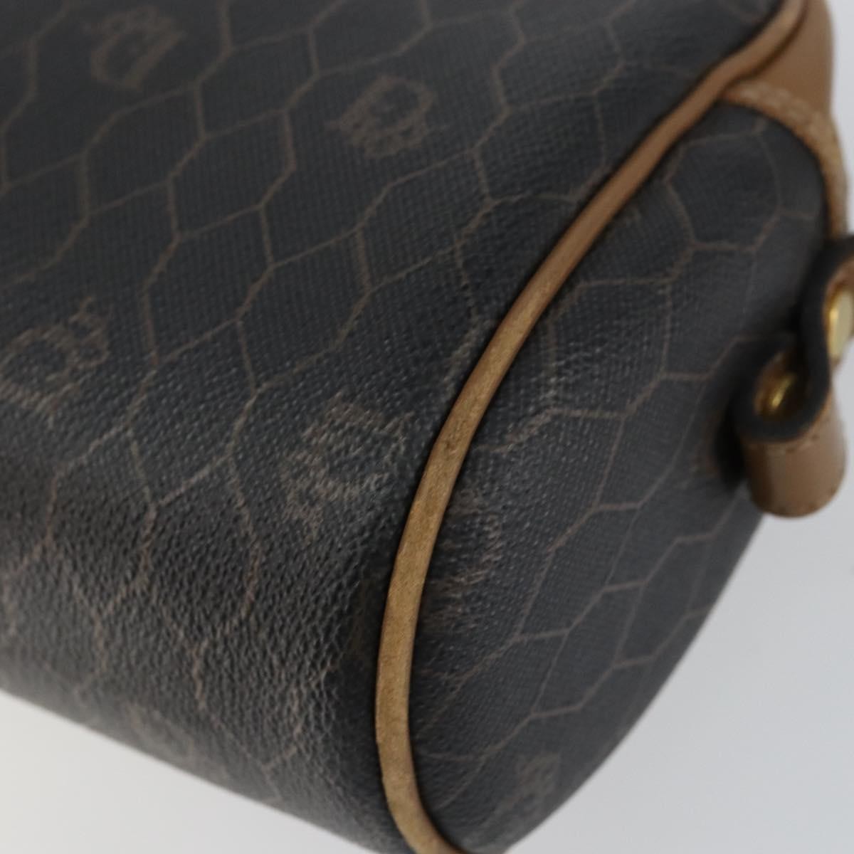 Christian Dior Vintage Honeycomb Zip Coated Canvas Black Canvas Shoulder Bag Bag (Pre-Owned)