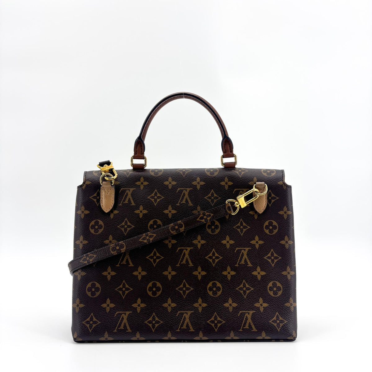 Louis Vuitton Marignan Monogram Canvas With Leather Brown Canvas Handbag (Pre-Owned)
