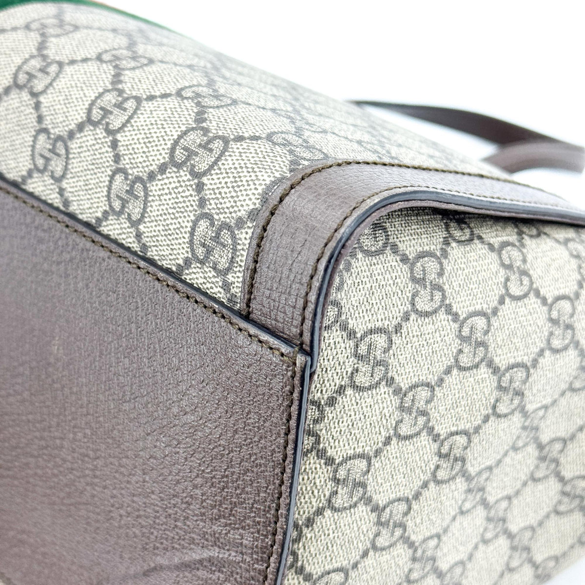 Gucci Ophidia Top Handle Gg Coated Canvas Brown Canvas Tote Bag Bag (Pre-Owned)