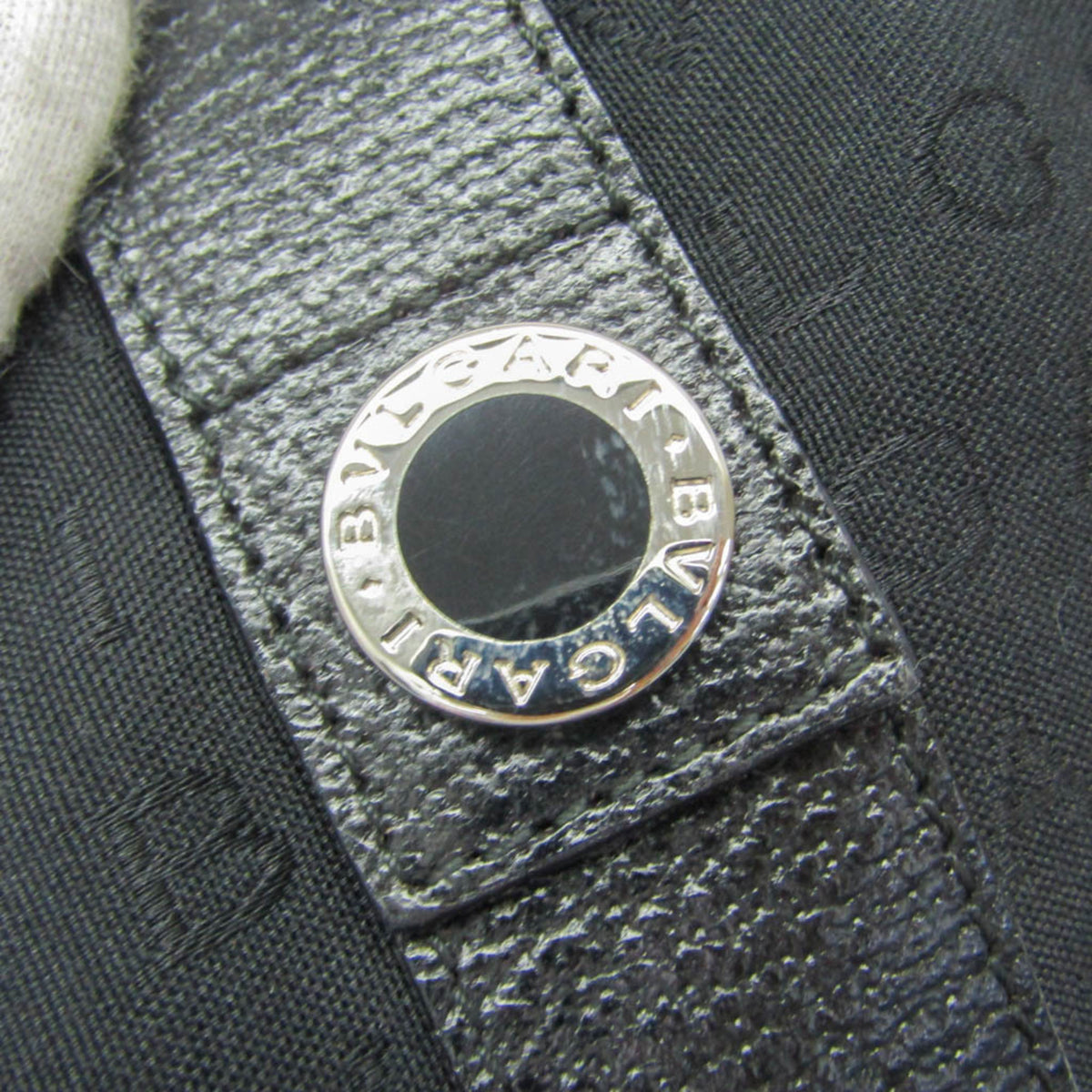 Bvlgari Logomania Canvas Black Canvas Tote Bag Bag (Pre-Owned)