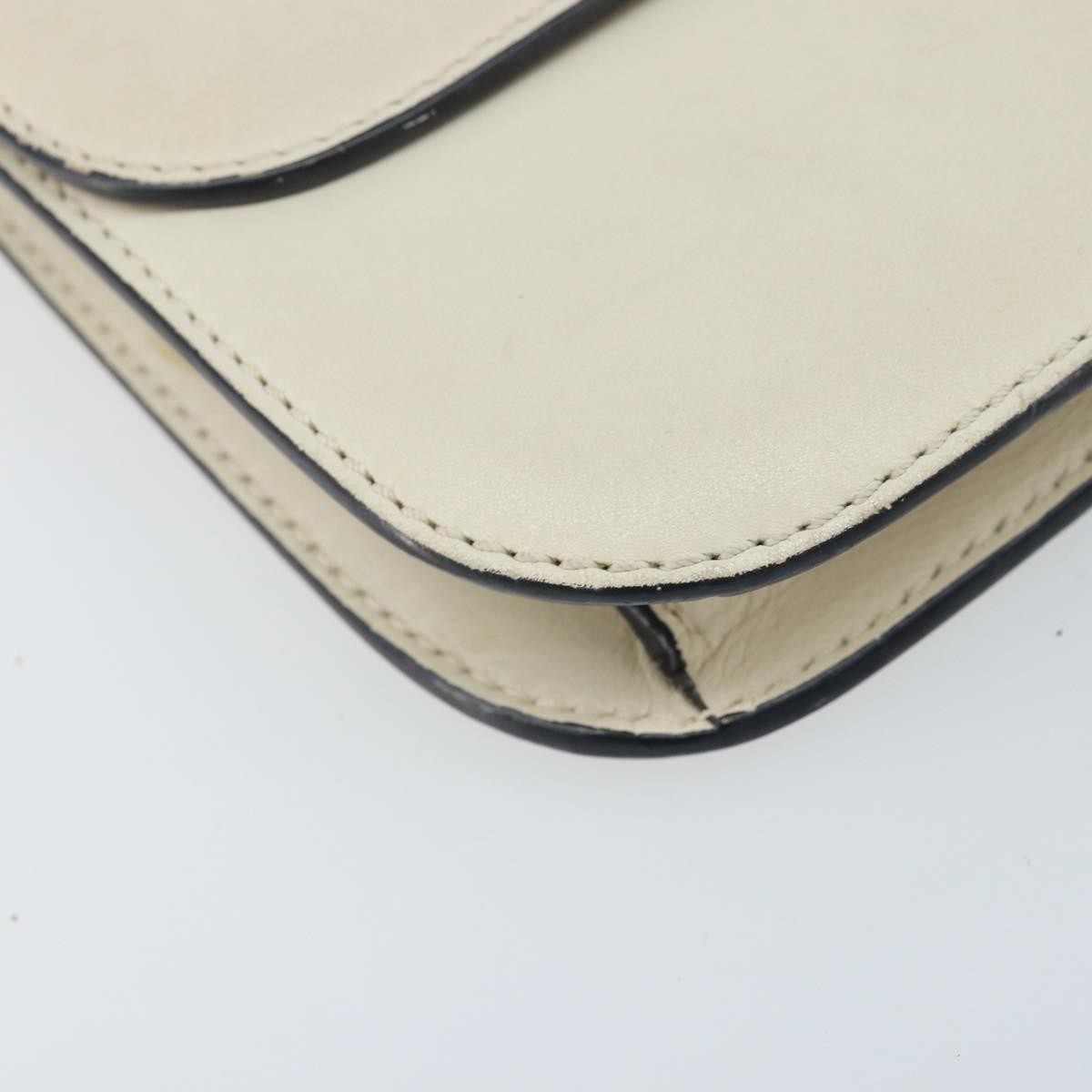 Valentino Garavani Glam Lock Leather White Leather Shoulder Bag Bag (Pre-Owned)