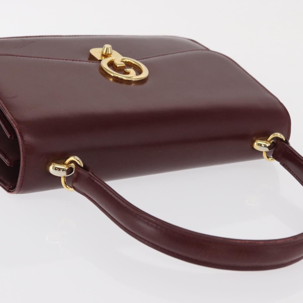 Gucci Vintage Leather Burgundy Leather Handbag (Pre-Owned)