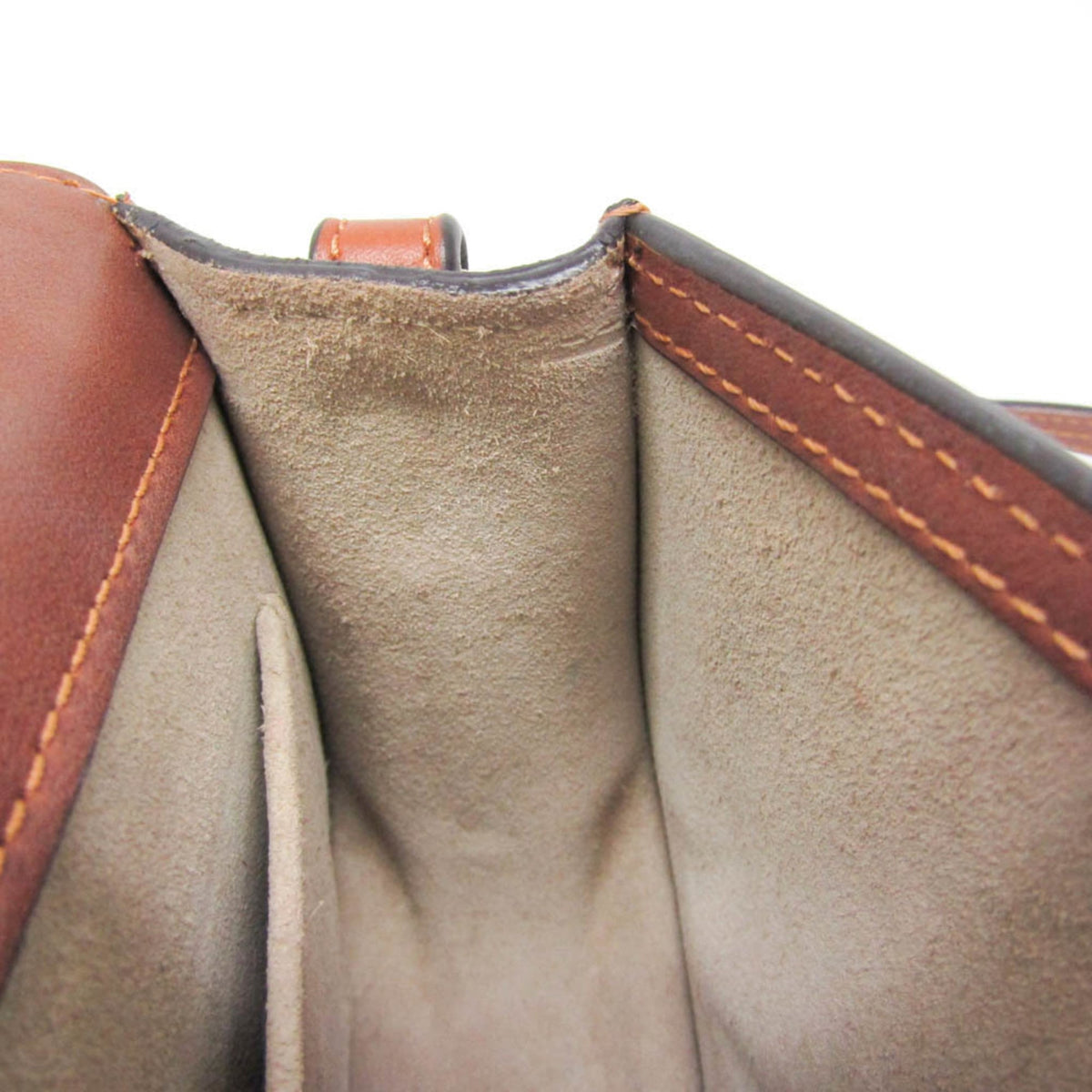 Chloe Nile Studded Suede And Leather Brown Leather Crossbody Bag Bag (Pre-Owned)