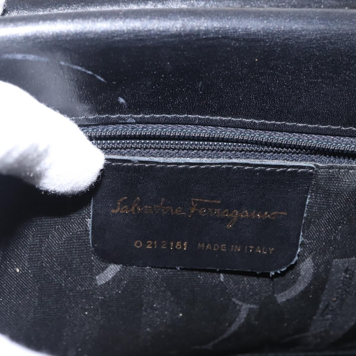 Salvatore Ferragamo Convertible Top Handle Leather Black Leather Handbag (Pre-Owned)