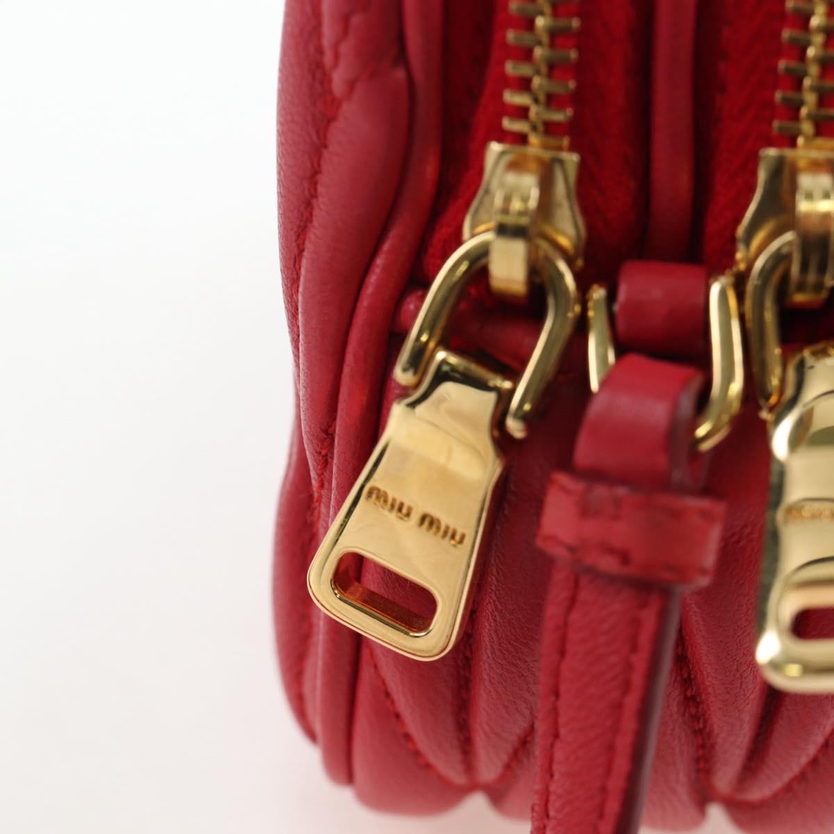 Miu Miu Tech Matelasse Leather Red Leather Crossbody Bag Bag (Pre-Owned)