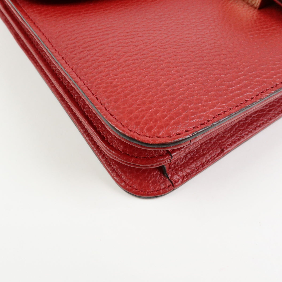 Gucci Interlocking Leather Red Leather Shoulder Bag Bag (Pre-Owned)