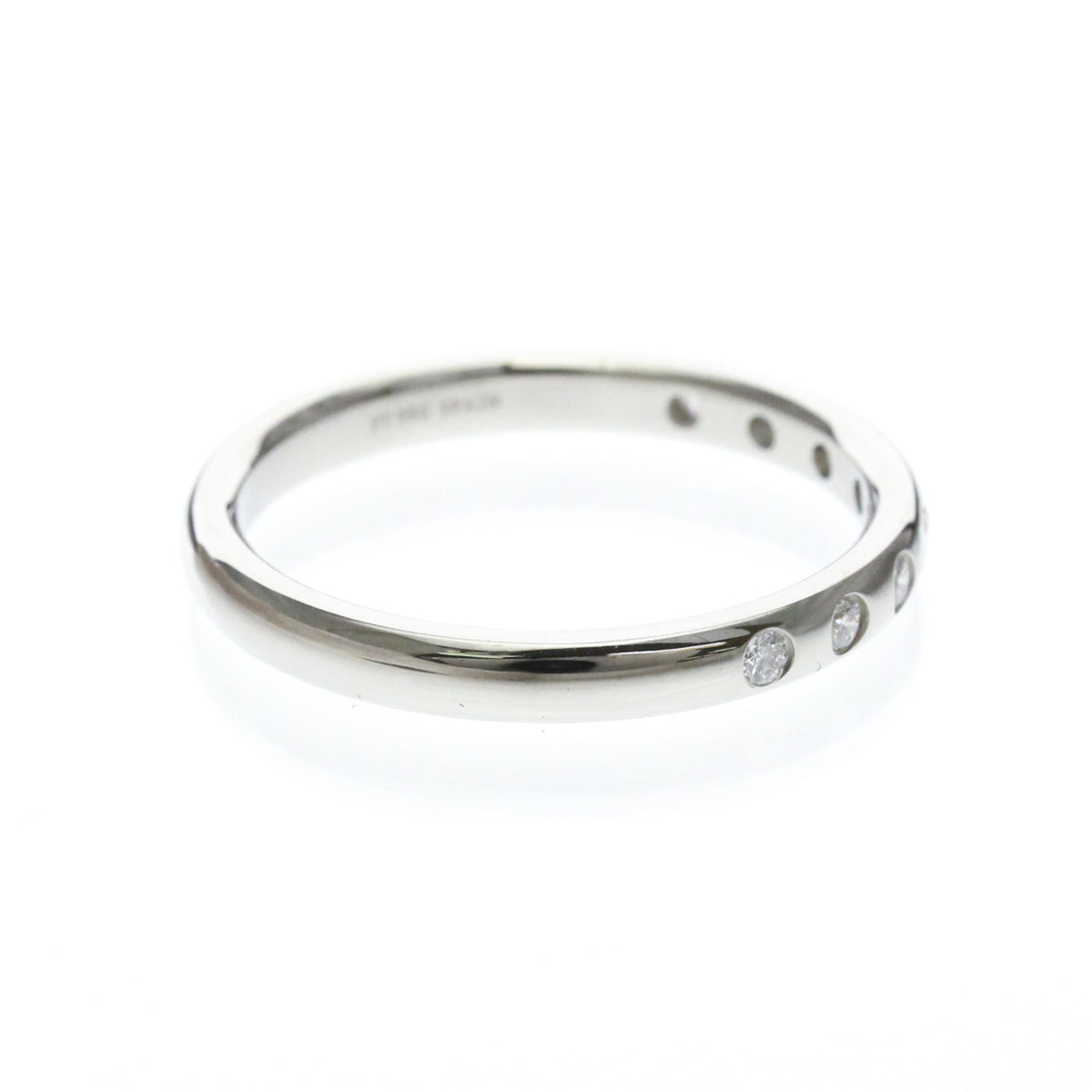 Tiffany & Co. Stacking Band Ring With 8 Diamonds Platinum Silver Platinum Ring Jewelry (Pre-Owned)