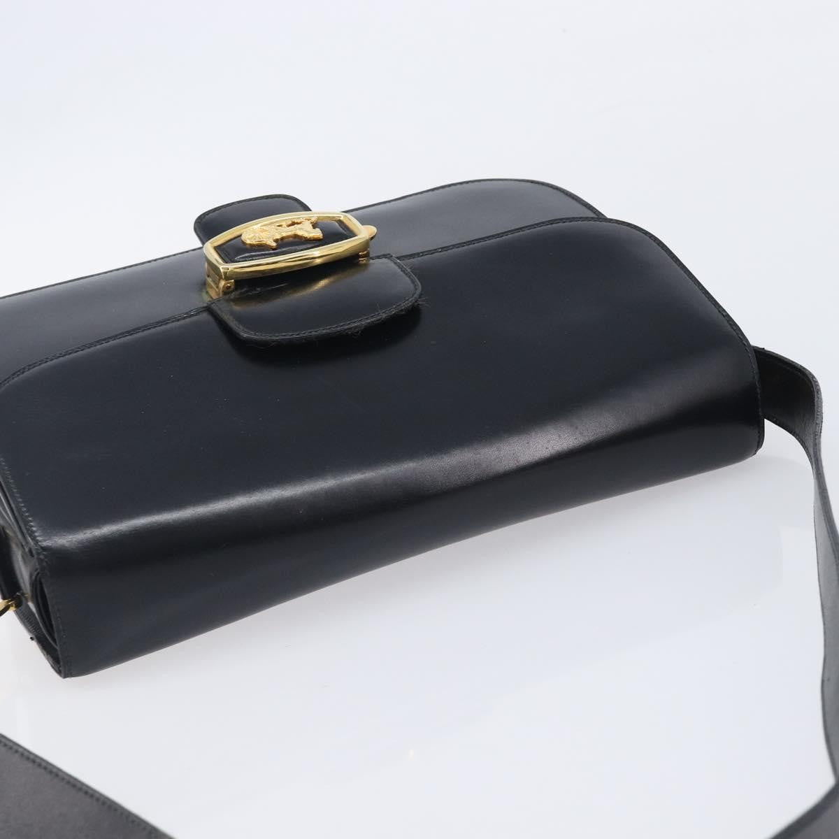 Celine Horse Carriage Leather Black Leather Shoulder Bag Bag (Pre-Owned)