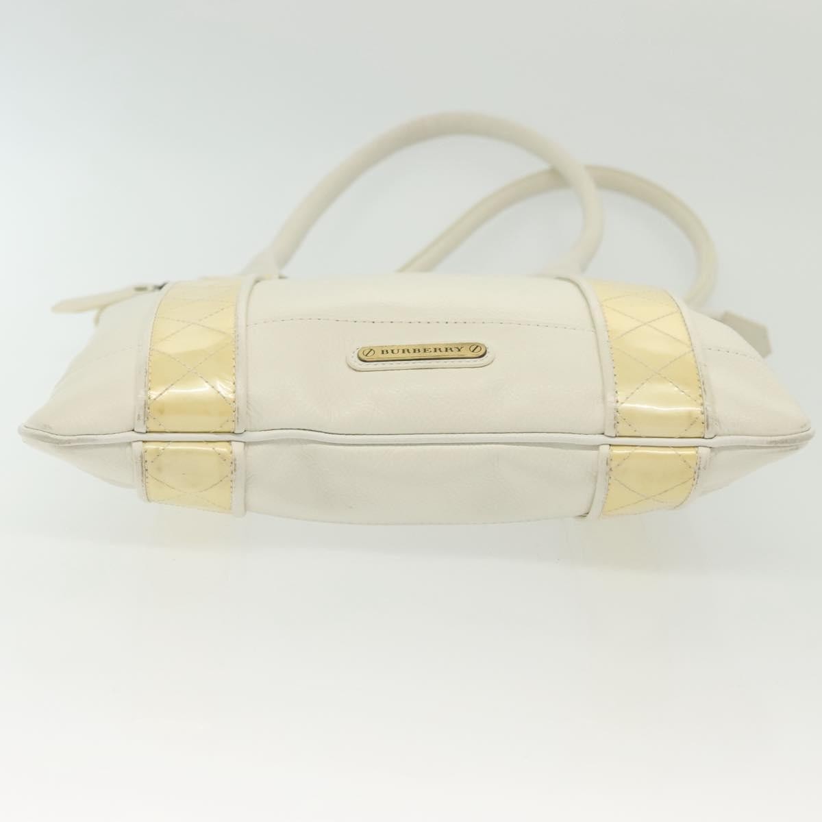 Burberry Vintage Tote Leather White Leather Tote Bag Bag (Pre-Owned)