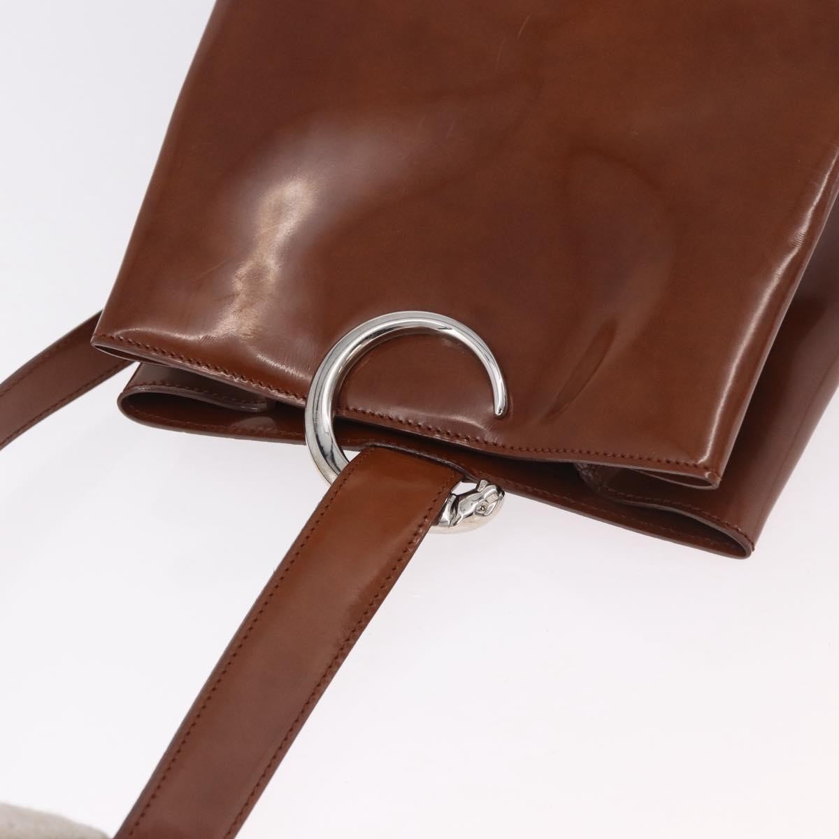 Cartier Panthère Patent Leather Brown Patent_Leather Backpack Bag (Pre-Owned)