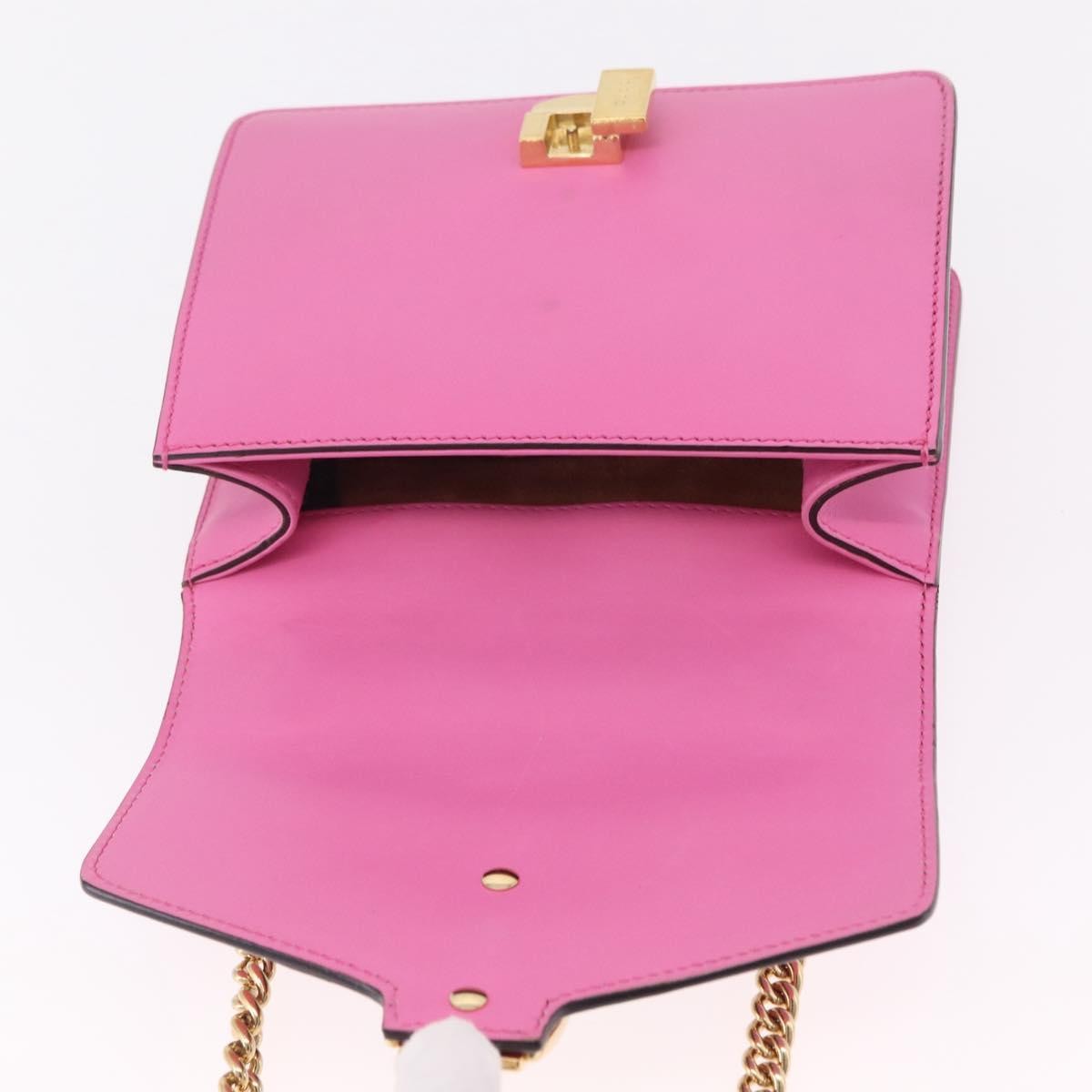 Gucci Sylvie Chain Leather Pink Leather Shoulder Bag Bag (Pre-Owned)
