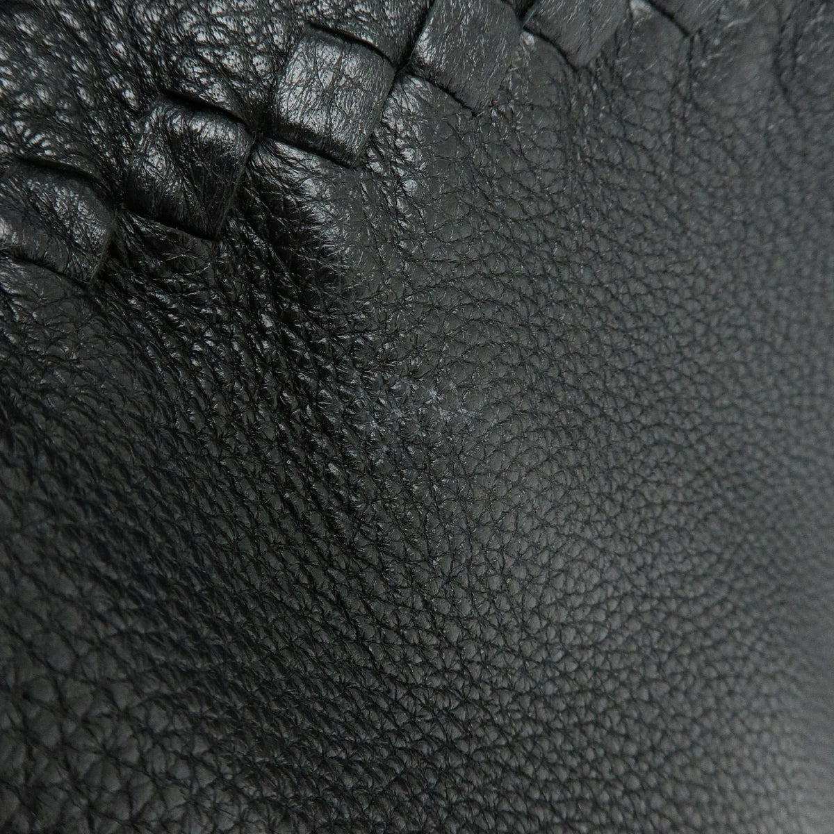 Bottega Veneta A-Shape Leather With Intrecciato Detail Black Leather Tote Bag Bag (Pre-Owned)