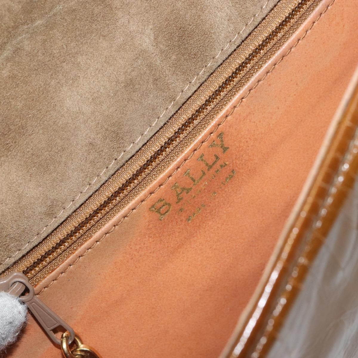 Bally Vintage Chain Quilted Patent Leather Brown Patent_Leather Shoulder Bag Bag (Pre-Owned)