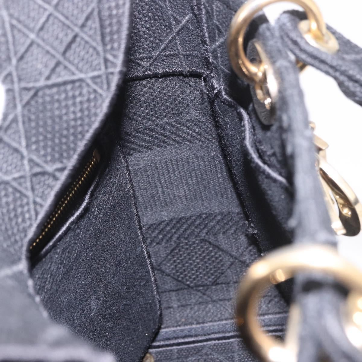 Christian Dior Lady Dior Black Canvas Handbag (Pre-Owned)