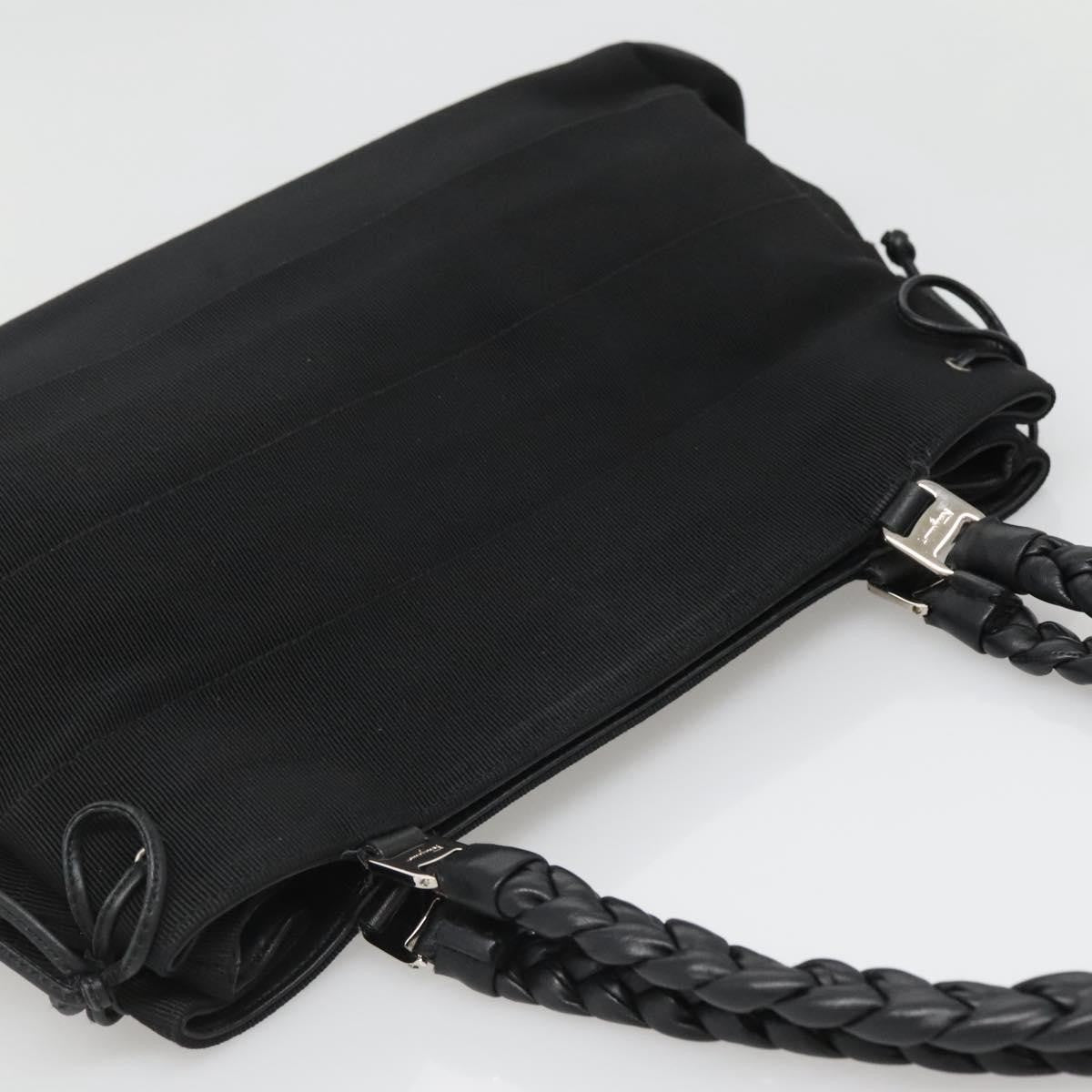 Salvatore Ferragamo Vala Tote Canvas Black Canvas Tote Bag Bag (Pre-Owned)