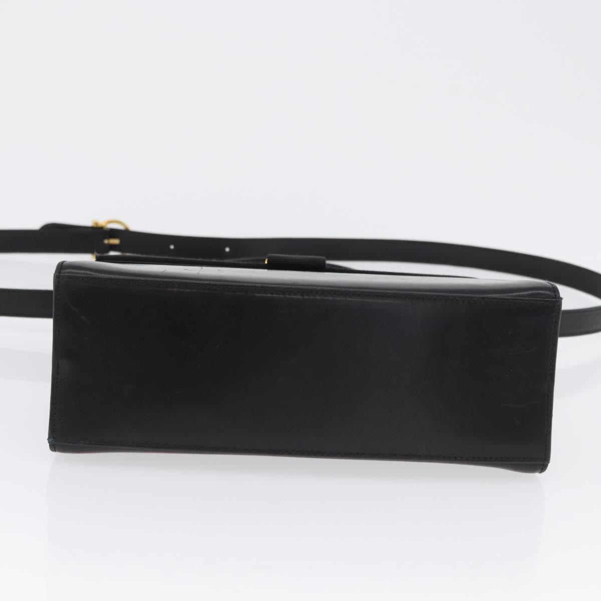 Salvatore Ferragamo Vara Leather Black Leather Handbag (Pre-Owned)