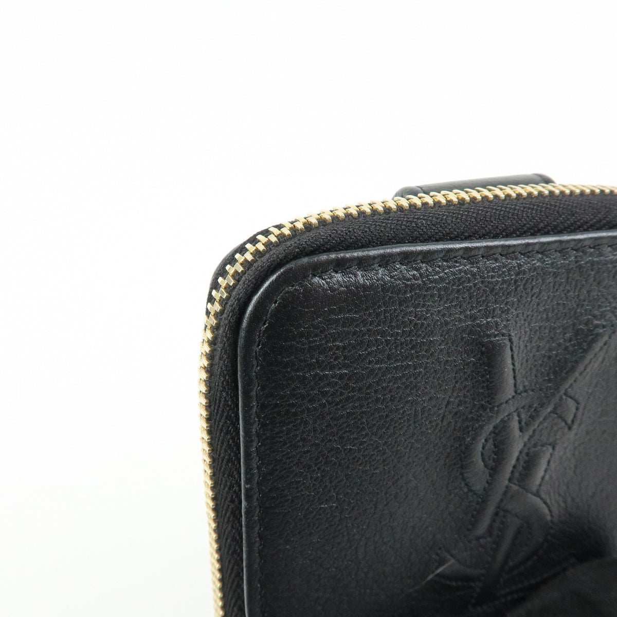 Saint Laurent Belle De Jour Zip Around French Leather Black Leather Wallets Accessory (Pre-Owned)
