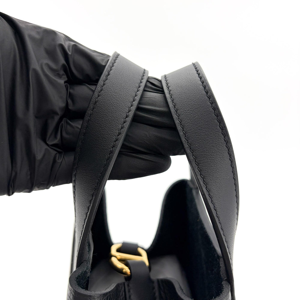 Hermes In-The-Loop Clemence With Swift Black Leather Handbag (Pre-Owned)