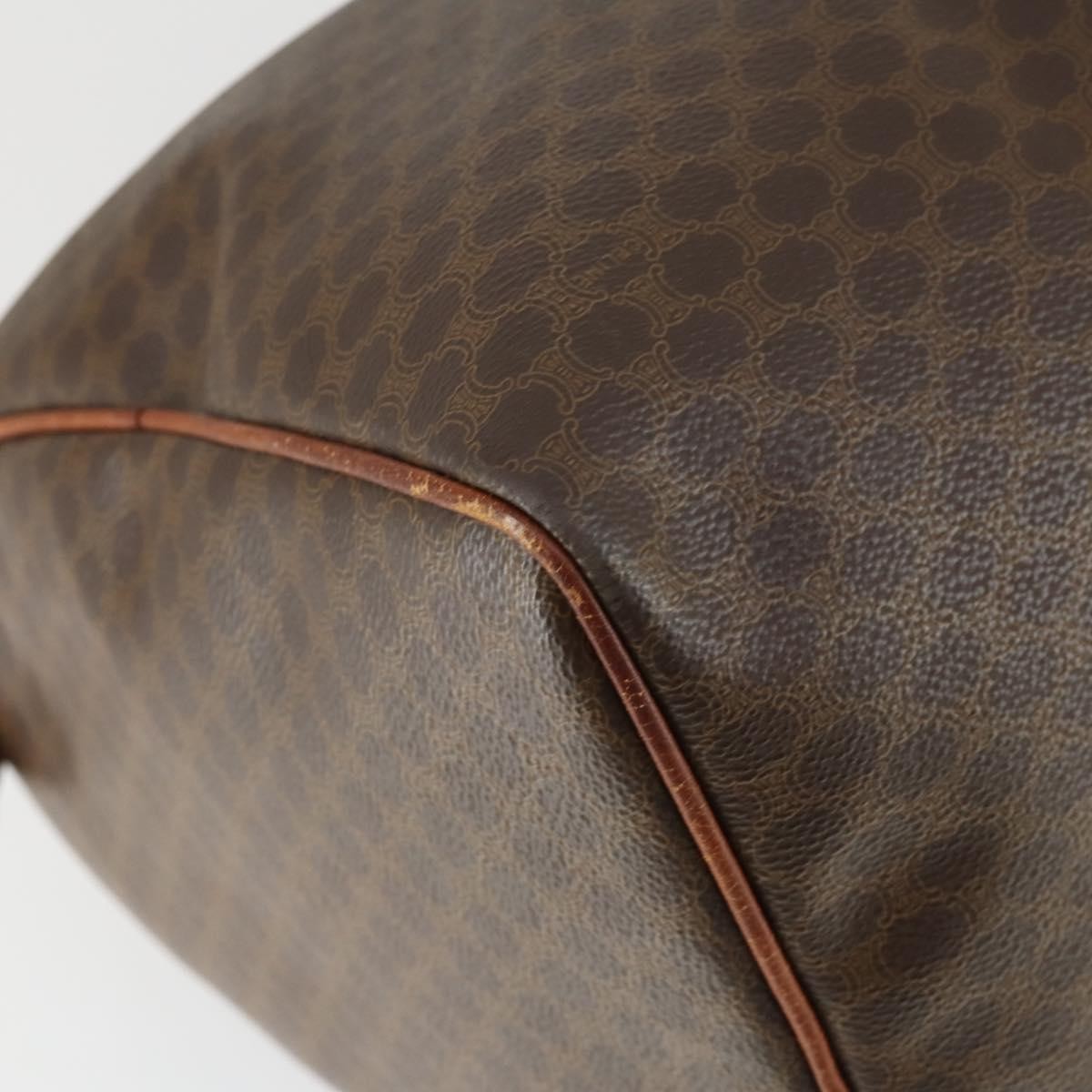 Celine Vintage Macadam Boston Canvas Brown Pvc Travel Bag Bag (Pre-Owned)
